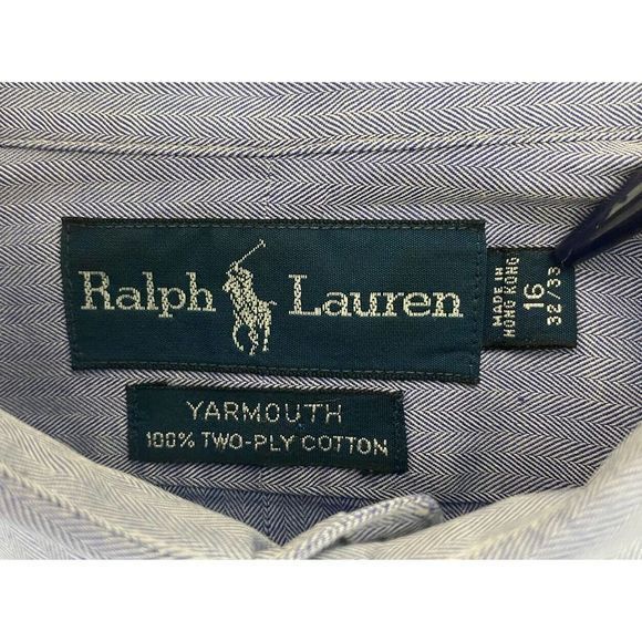 Ralph Lauren 16 32/33 (XXL) Yarmouth Button‎ Down - Picture 2 of 7